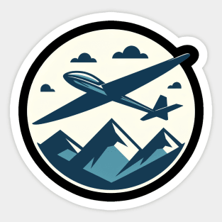 Glider Sailplane Biplane aerial floating soaring Sticker